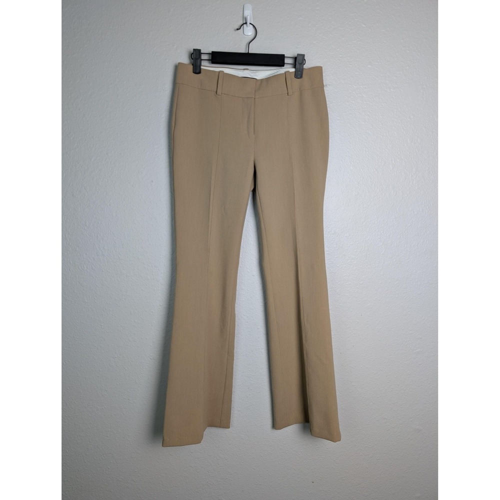 Ann Taylor Pants Womens 2 Beige Straight Crepe Slim Flat Front‎ Stretch